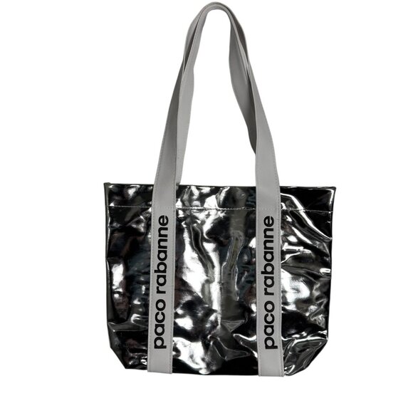 Paco Rabanne X SeaTrees Space Age Silver tote Bag chrome look - Picture 1 of 8